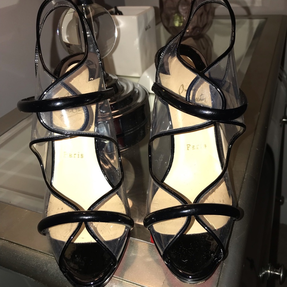 CHRISTIAN LOUBOUTIN HIGH HEELS/ CLEAR